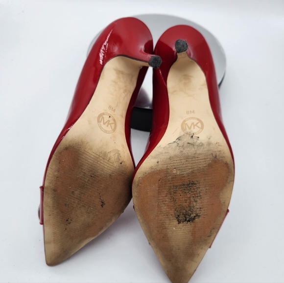 Michael Kors Pauline Red Heels Sz 8 - Picture 6 of 7